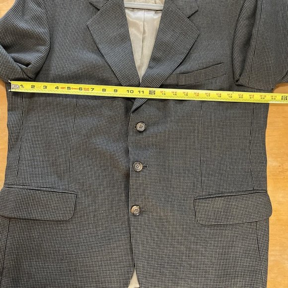 Oscar de la Renta 44S Brown check Plaid Suit Blazer Sports Jacket 3 Button Wool - Picture 6 of 13